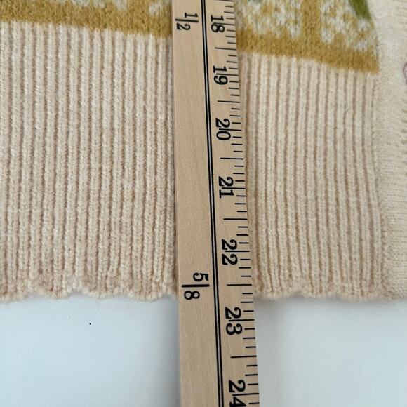 Seen And Be Seen Puffed Short Sleeve Cropped Jacquard Cardigan Sweater S… - Picture 10 of 10